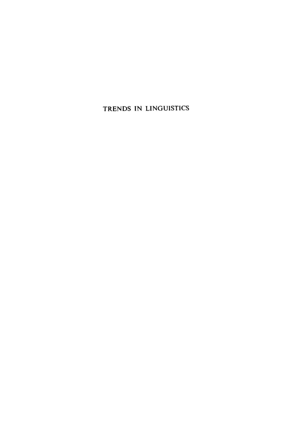 Page Fidelity Trends in Linguistics; $179.81