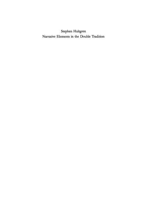 Cover image for book Narrative Elements in the Double Tradition