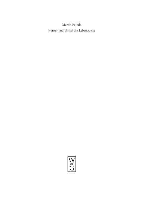 Cover image for book Körper und christliche Lebensweise