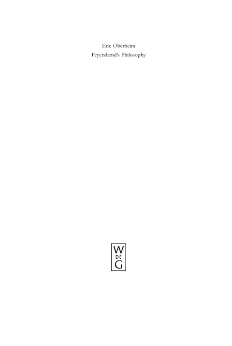 Cover image for book Feyerabend's Philosophy