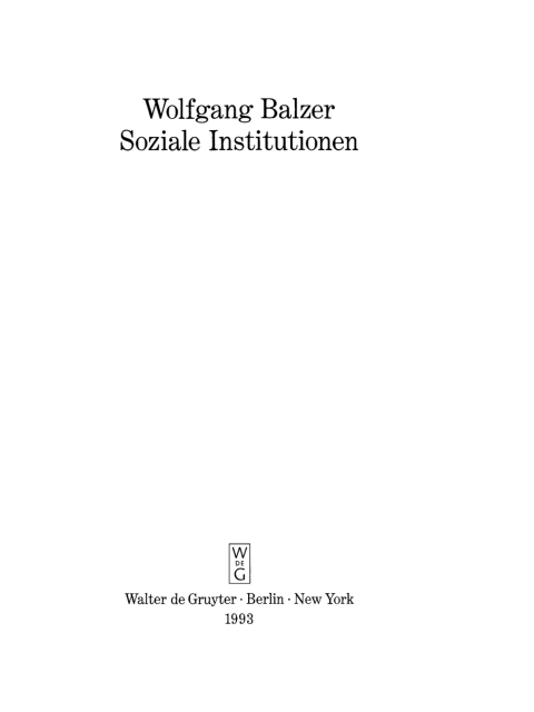 Cover image for book Soziale Institutionen