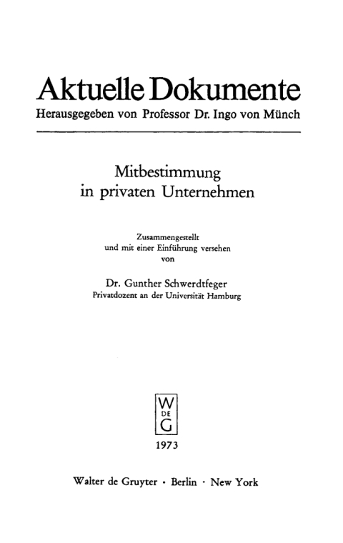 Cover image for book Mitbestimmung in privaten Unternehmen