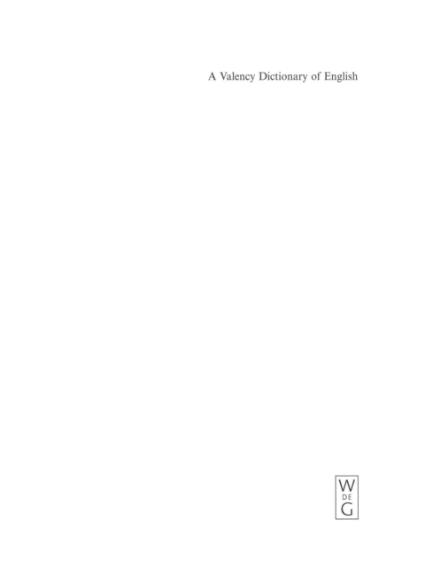 Cover image for book A Valency Dictionary of English