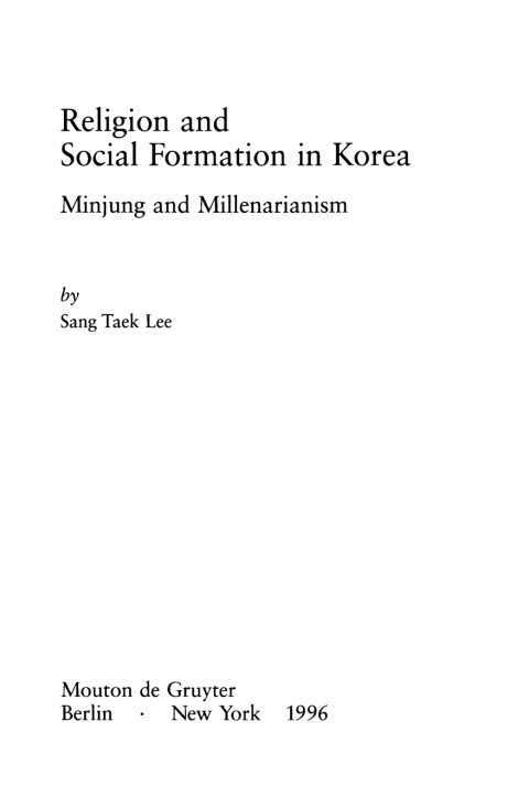 Cover image for book Religion and Social Formation in Korea
