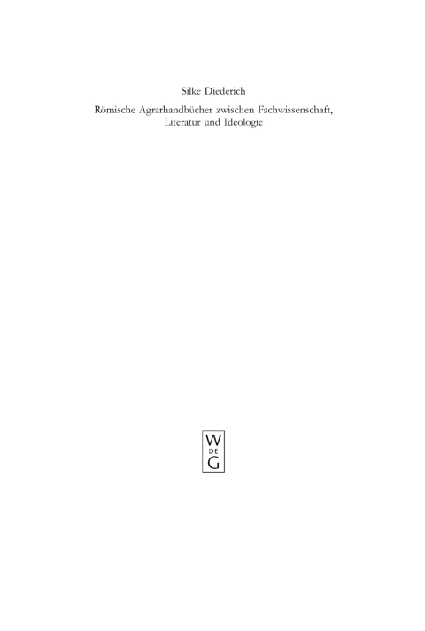 Cover image for book Römische Agrarhandbücher zwischen Fachwissenschaft, Literatur und Ideologie