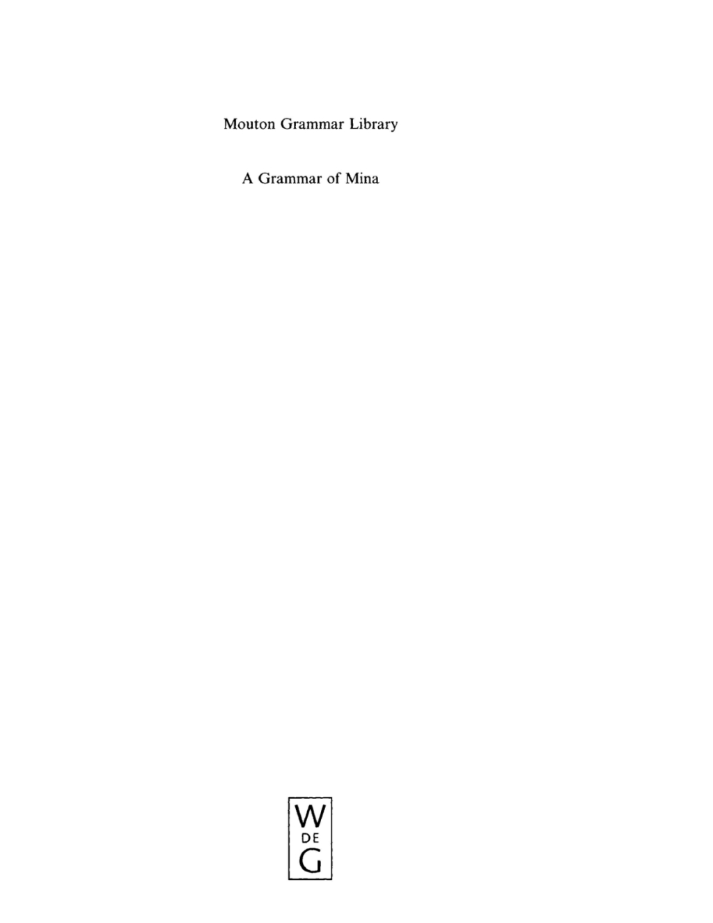 Page Fidelity A Grammar of Mina; $344.10
