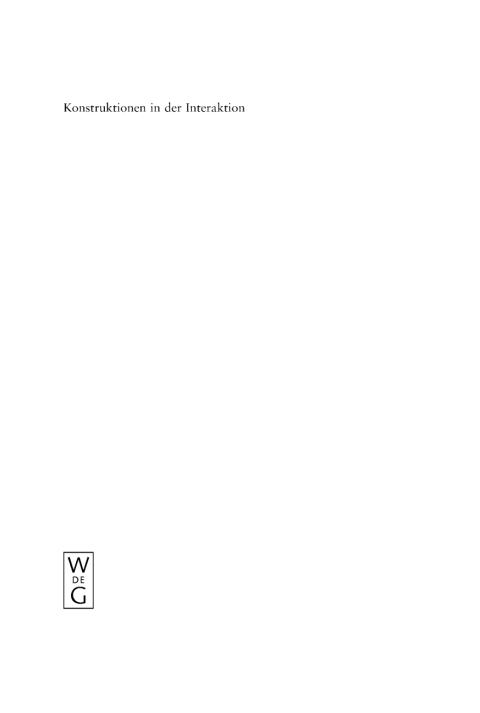 Cover image for book Konstruktionen in der Interaktion