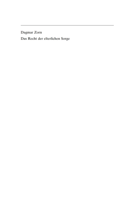 Cover image for book Das Recht der elterlichen Sorge