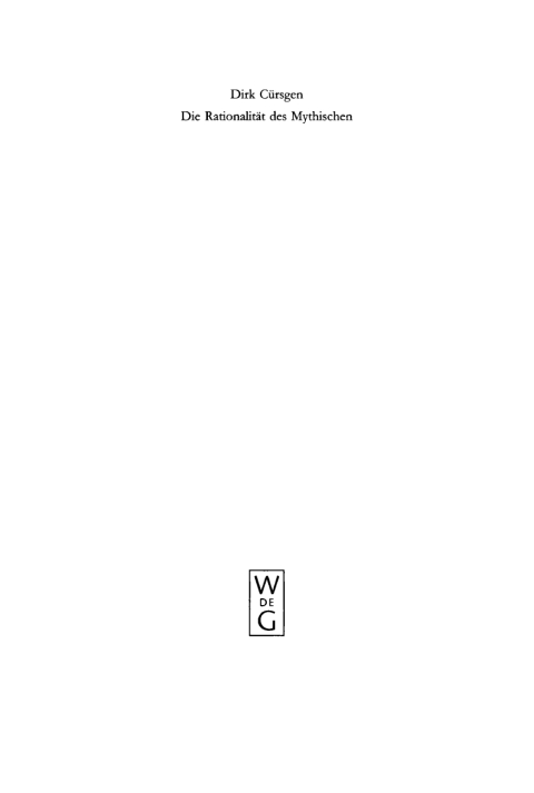 Cover image for book Die Rationalität des Mythischen