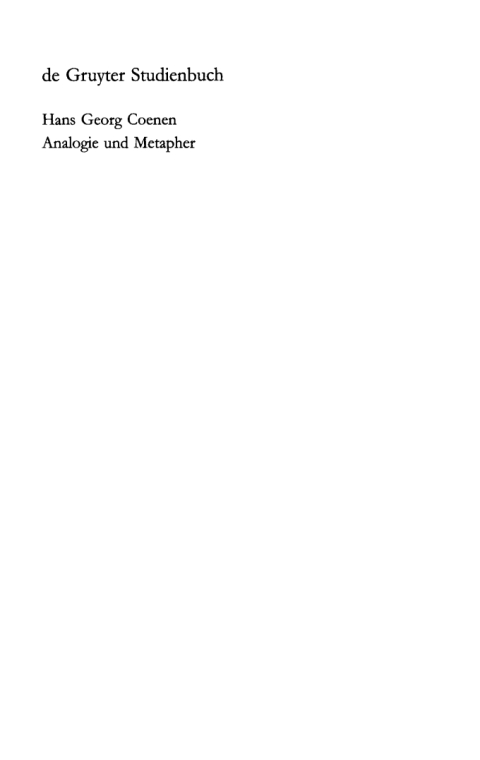 Cover image for book Analogie und Metapher