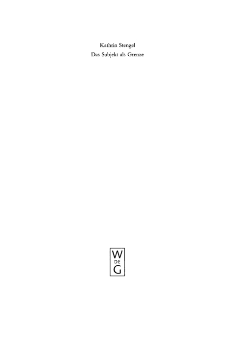 Cover image for book Das Subjekt als Grenze