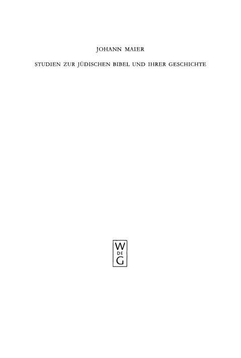 Cover image for book Studien zur jüdischen Bibel und ihrer Geschichte