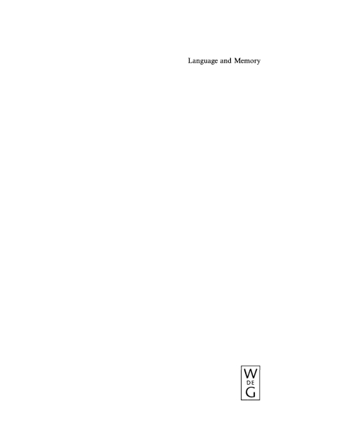 Cover image for book Language and Memory