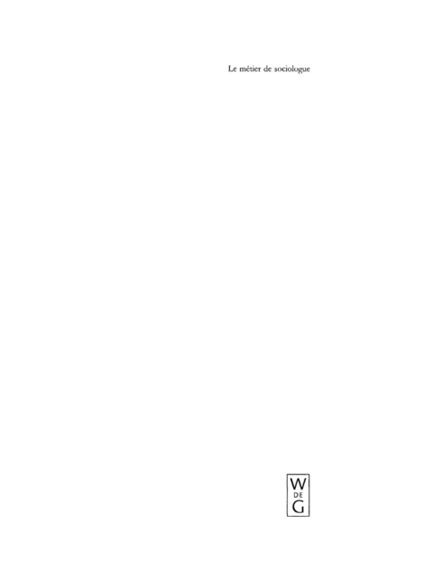 Cover image for book Le métier de sociologue