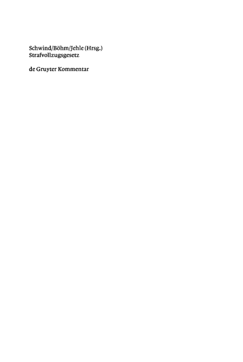 Cover image for book Strafvollzugsgesetz (StVollzG)