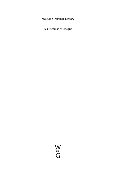 Cover image for book A Grammar of Basque