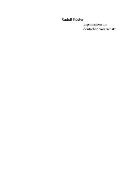 Cover image for book Eigennamen im deutschen Wortschatz
