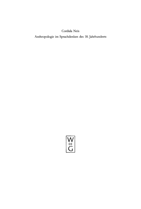 Cover image for book Anthropologie im Sprachdenken des 18. Jahrhunderts
