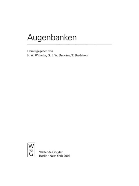 Cover image for book Augenbanken