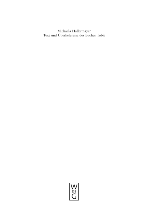 Cover image for book Text und Überlieferung des Buches Tobit