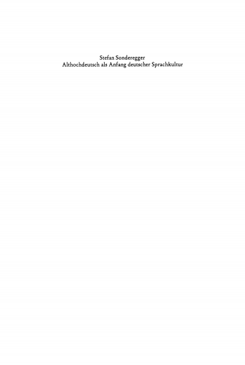 Cover image for book Althochdeutsch als Anfang deutscher Sprachkultur