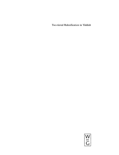 Cover image for book Two-tiered Relexification in Yiddish