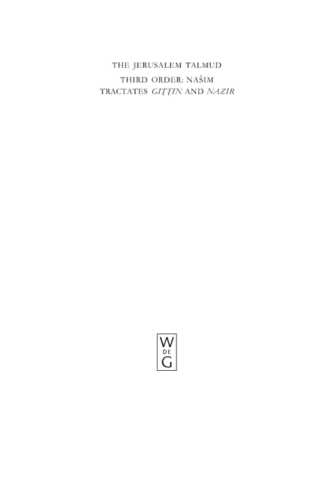 Cover image for book Tractates Gittin and Nazir
