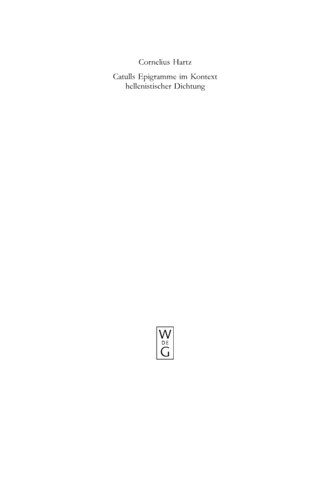Cover image for book Catulls Epigramme im Kontext hellenistischer Dichtung