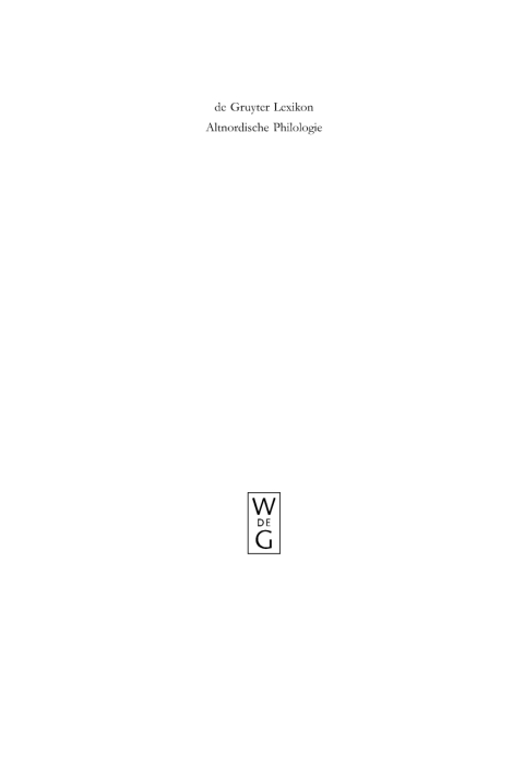 Cover image for book Altnordische Philologie