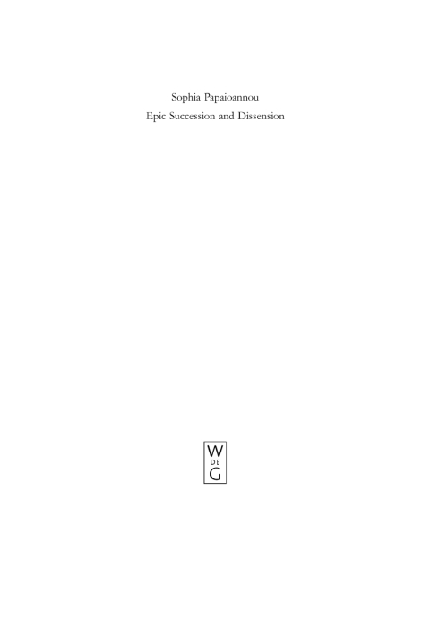 Cover image for book Epic Succession and Dissension