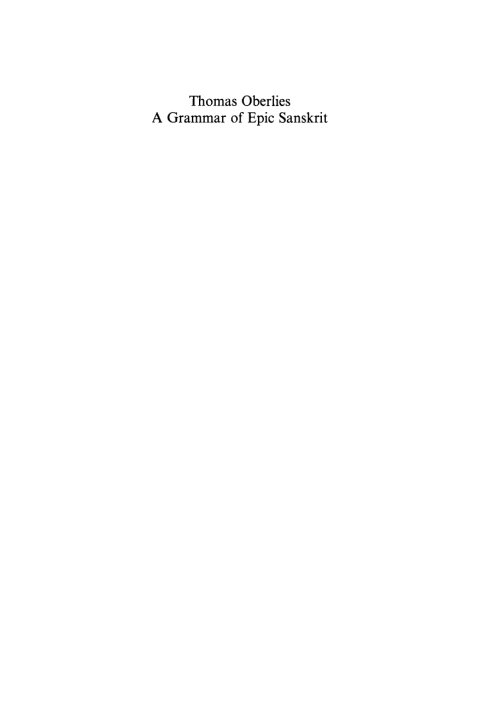 Cover image for book A Grammar of Epic Sanskrit