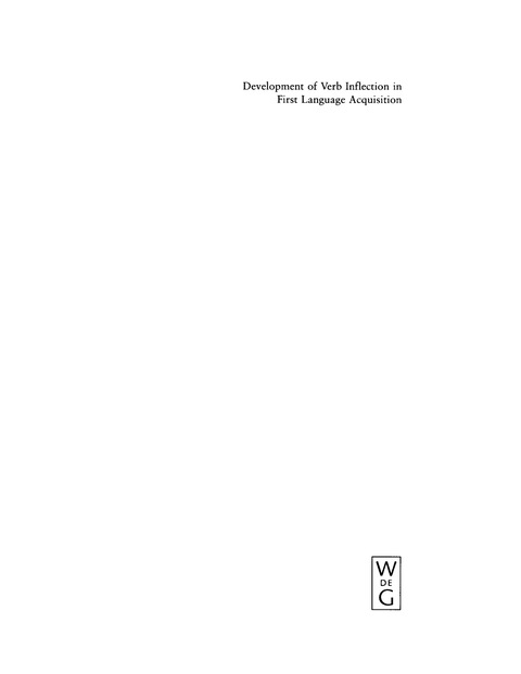 Cover image for book Development of Verb Inflection in First Language Acquisition