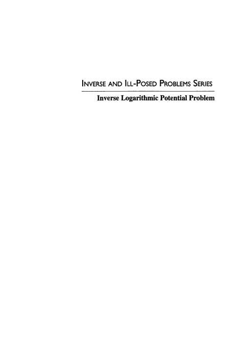 Cover image for book Inverse Logarithmic Potential Problem