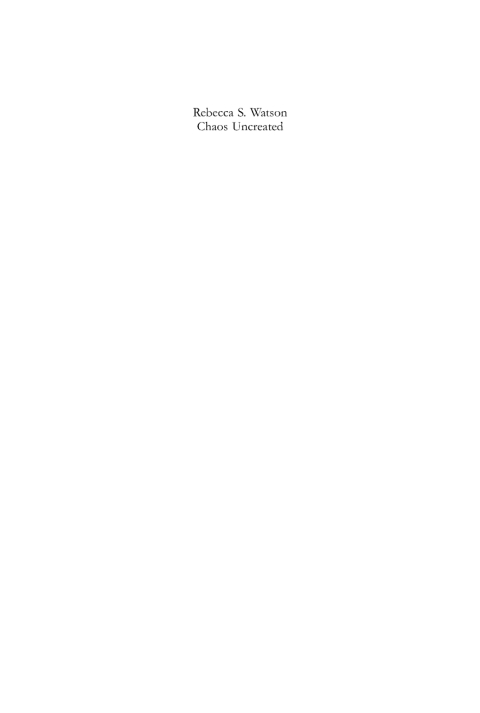 Cover image for book Chaos Uncreated