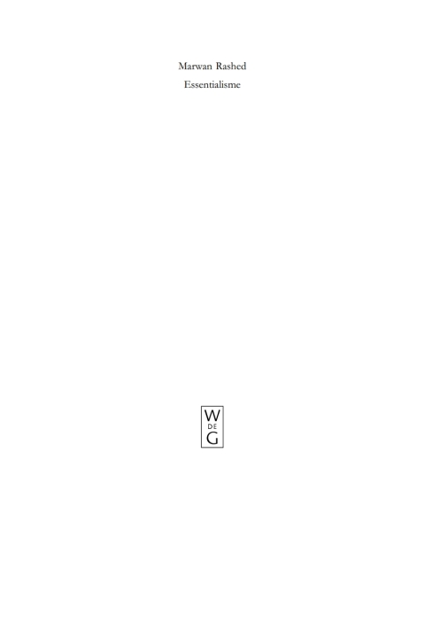 Cover image for book Essentialisme