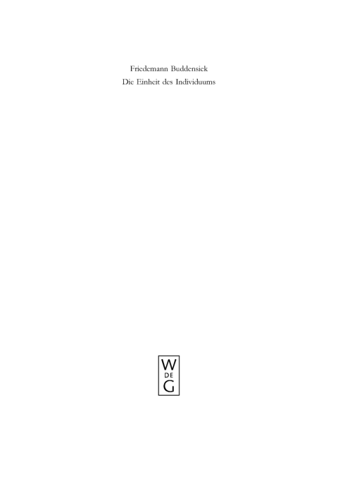 Cover image for book Die Einheit des Individuums