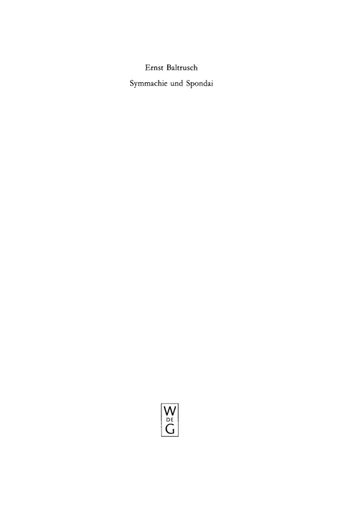 Cover image for book Symmachie und Spondai