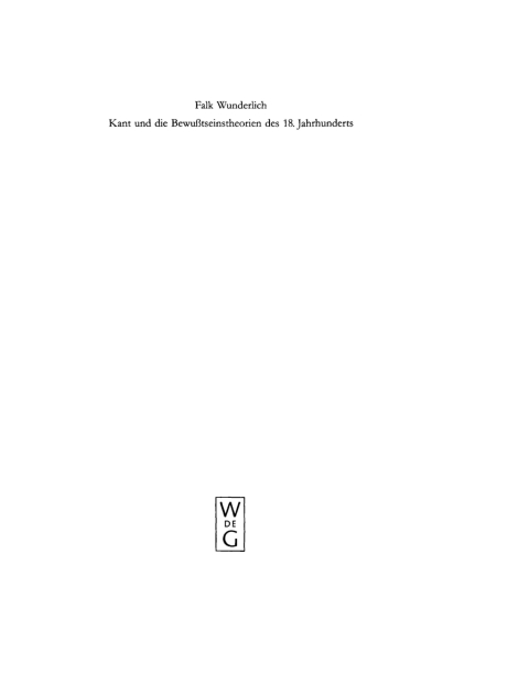 Cover image for book Kant und die Bewußtseinstheorien des 18. Jahrhunderts