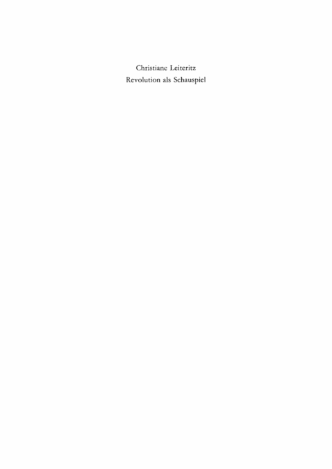 Cover image for book Revolution als Schauspiel
