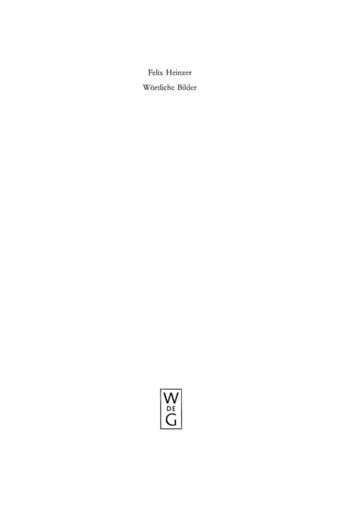Cover image for book Wörtliche Bilder