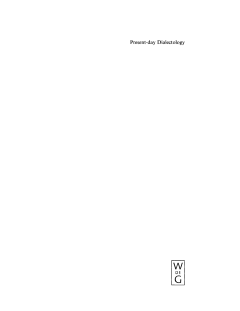 Cover image for book Present-day Dialectology