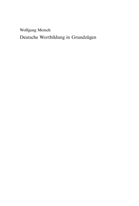 Cover image for book Deutsche Wortbildung in Grundzügen