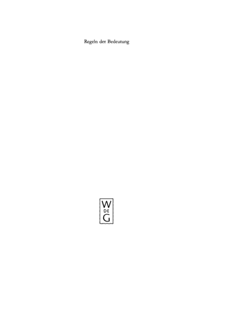 Cover image for book Regeln der Bedeutung
