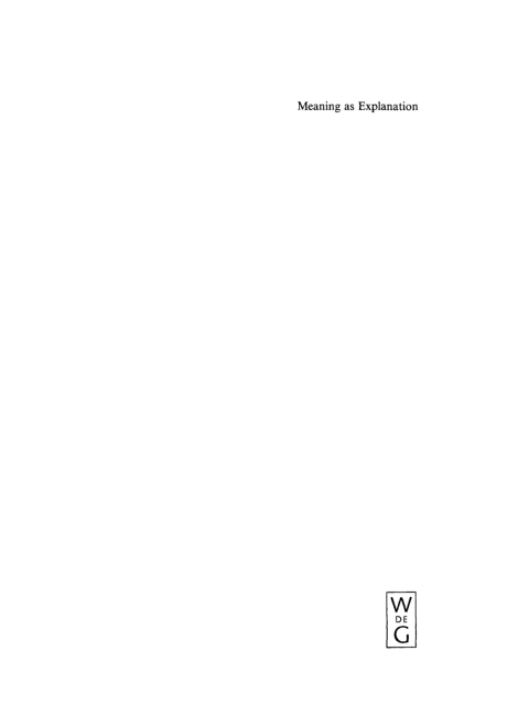 Cover image for book Meaning as Explanation