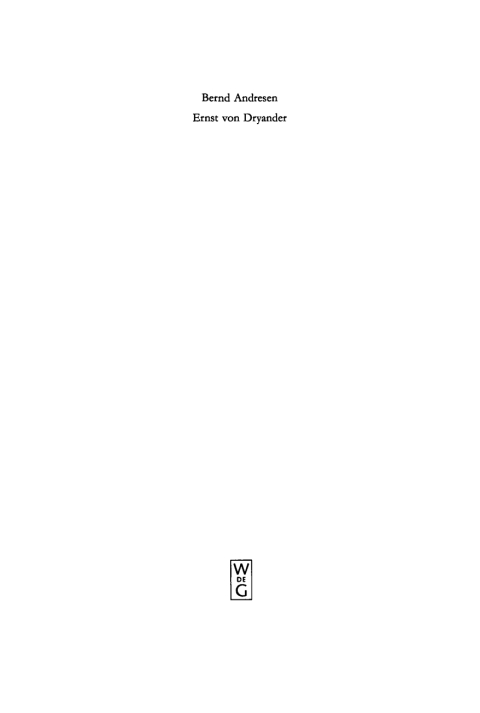 Cover image for book Ernst von Dryander