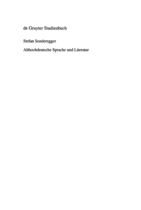 Cover image for book Althochdeutsche Sprache und Literatur
