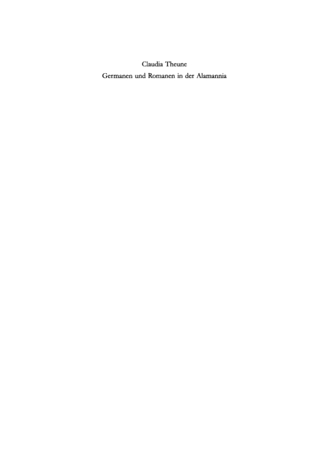 Cover image for book Germanen und Romanen in der Alamannia