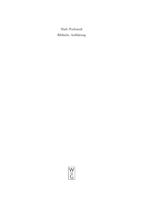 Cover image for book Biblische Aufklärung