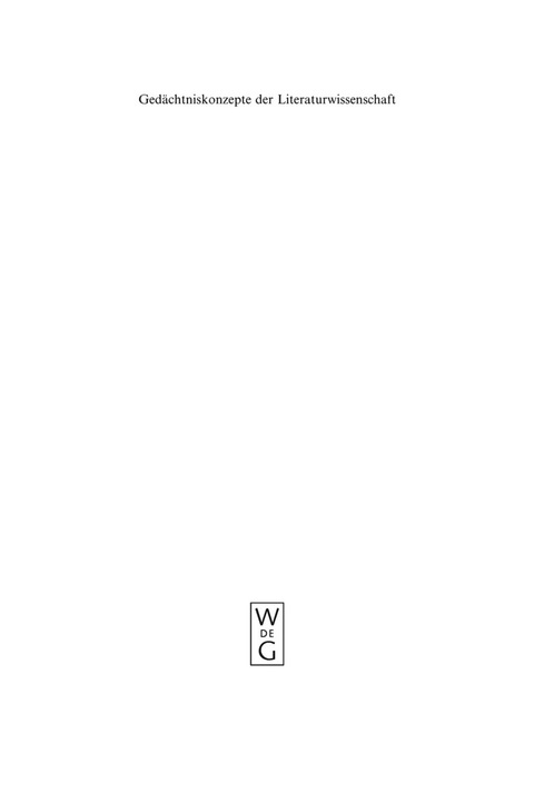 Cover image for book Gedächtniskonzepte der Literaturwissenschaft