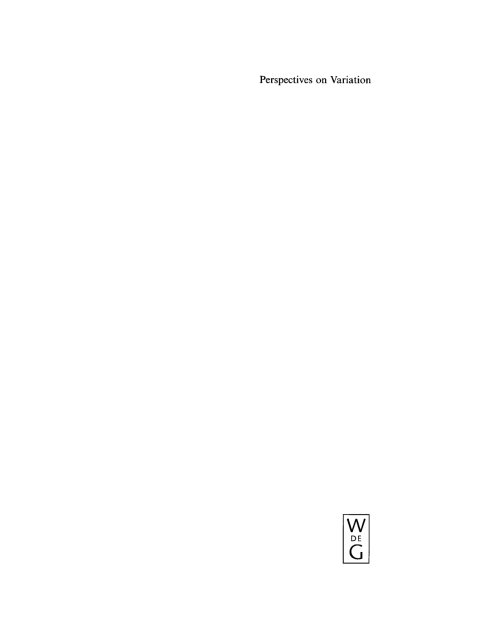 Cover image for book Perspectives on Variation